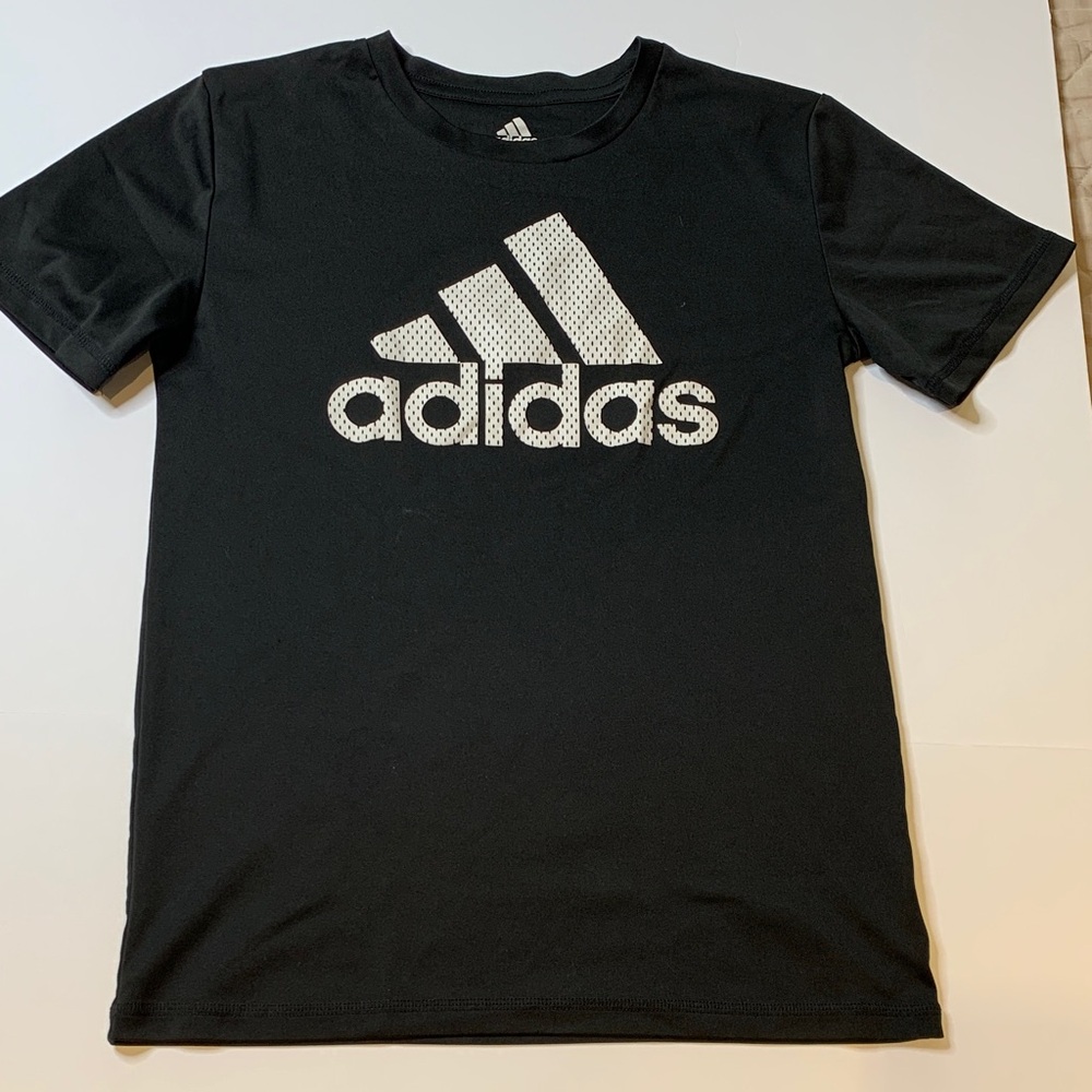 adidas Black Short Sleeve Tee with White Logo